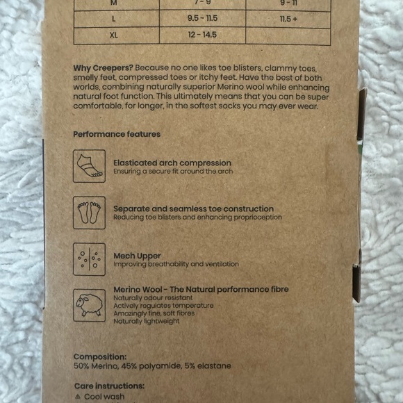 Creeper merino wool toe socks - Picture 2 of 4